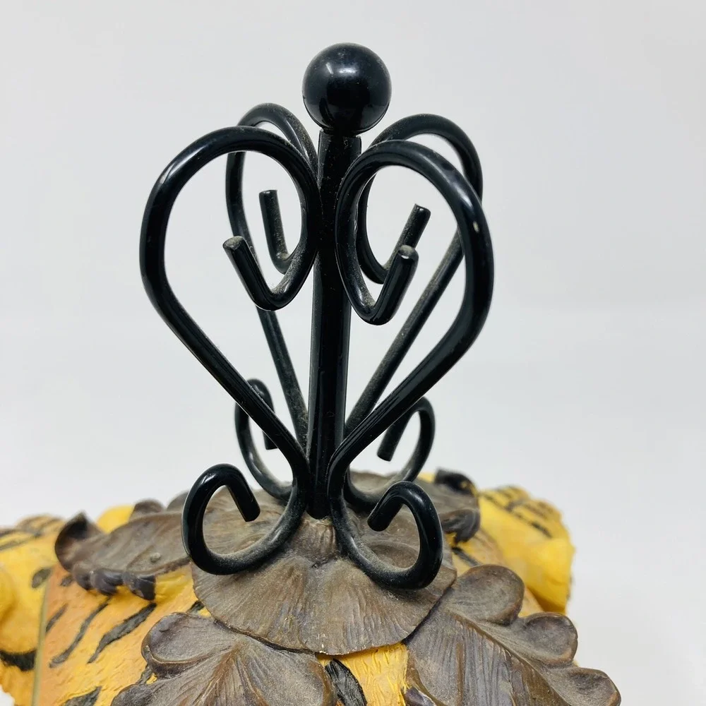 Four Headed LION/BENGAL/TIGER Resin‎ Jewelry Trinket Box Keepsake Lion